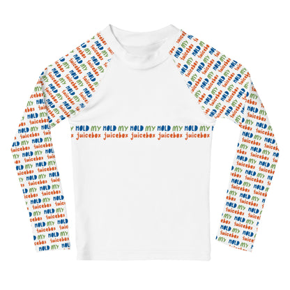 Hold My Juice Box Kids Rash Guard Shirt