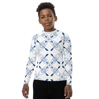 Youth Rash Guard - Kayak Blue