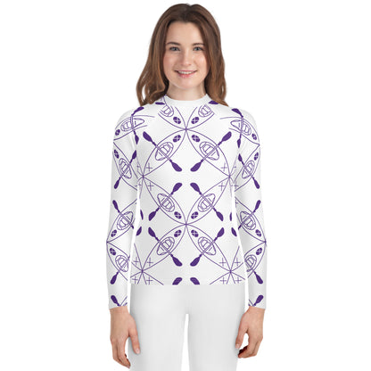 Youth Rash Guard - Kayak Purple