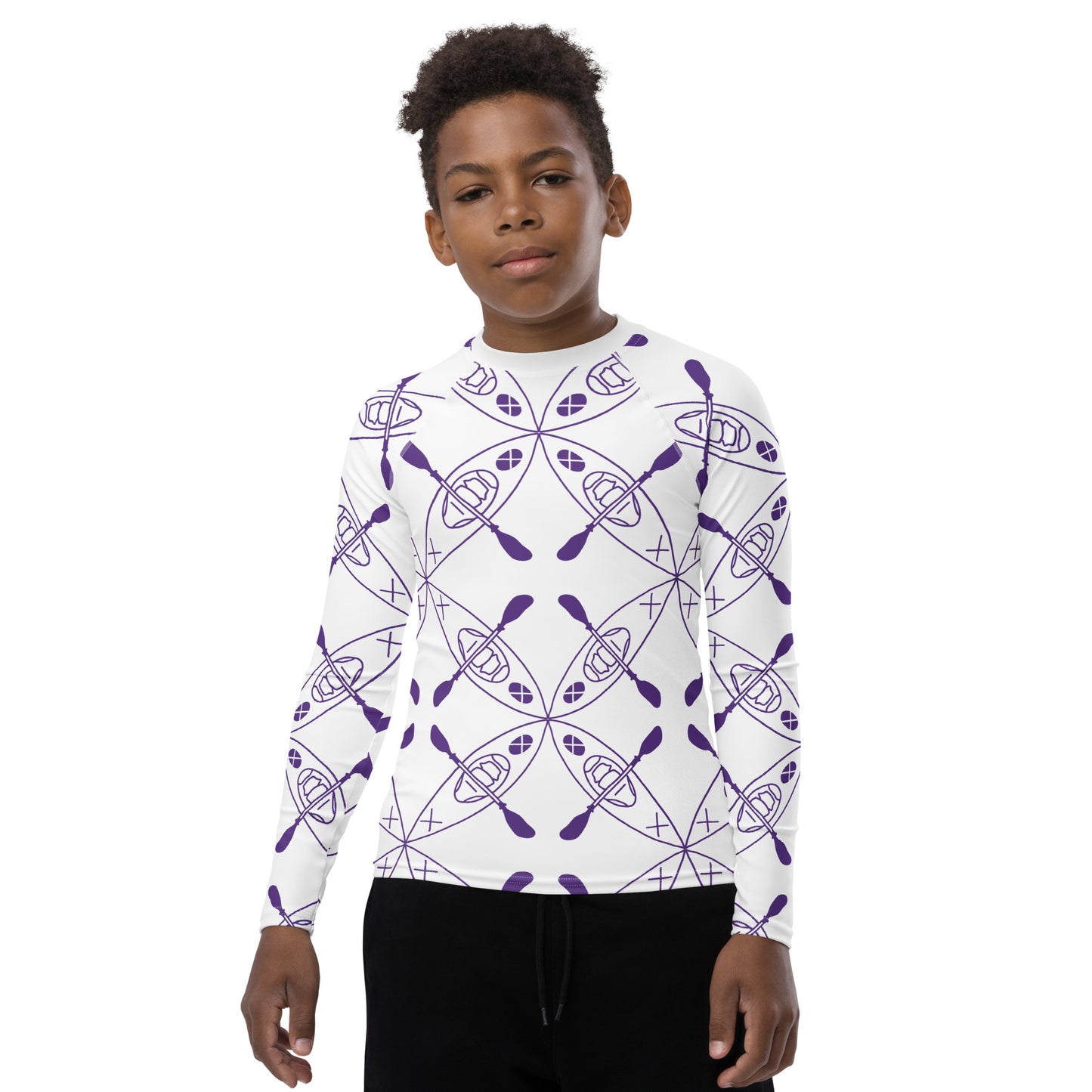 Youth Rash Guard - Kayak Purple