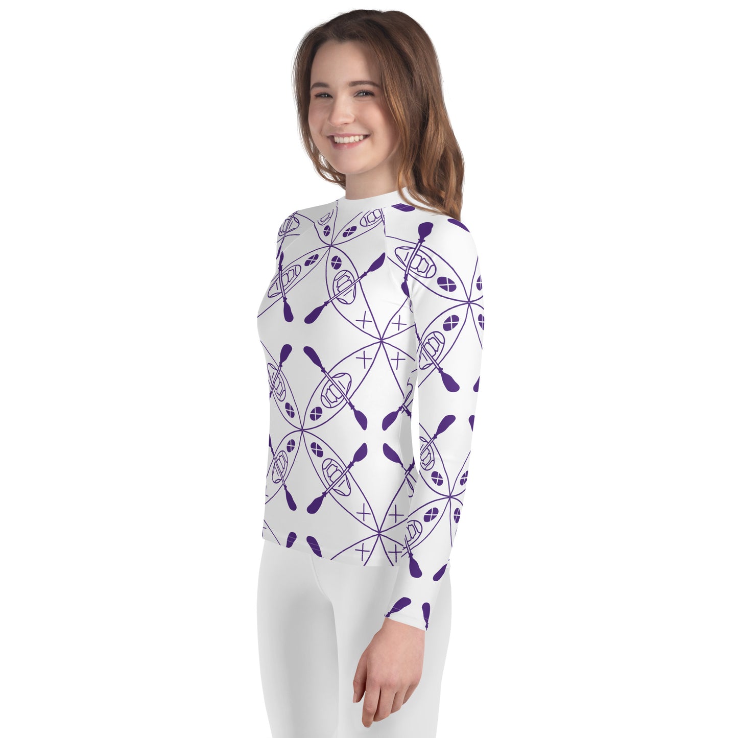 Youth Rash Guard - Kayak Purple