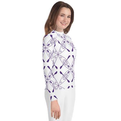 Youth Rash Guard - Kayak Purple