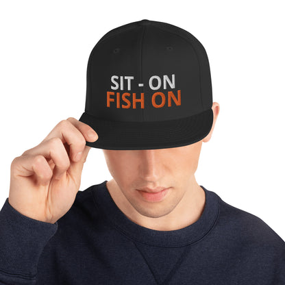 Kayak Fishing Sit-On Fish On Snapback Hat