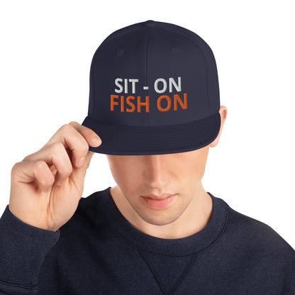 Kayak Fishing Sit-On Fish On Snapback Hat