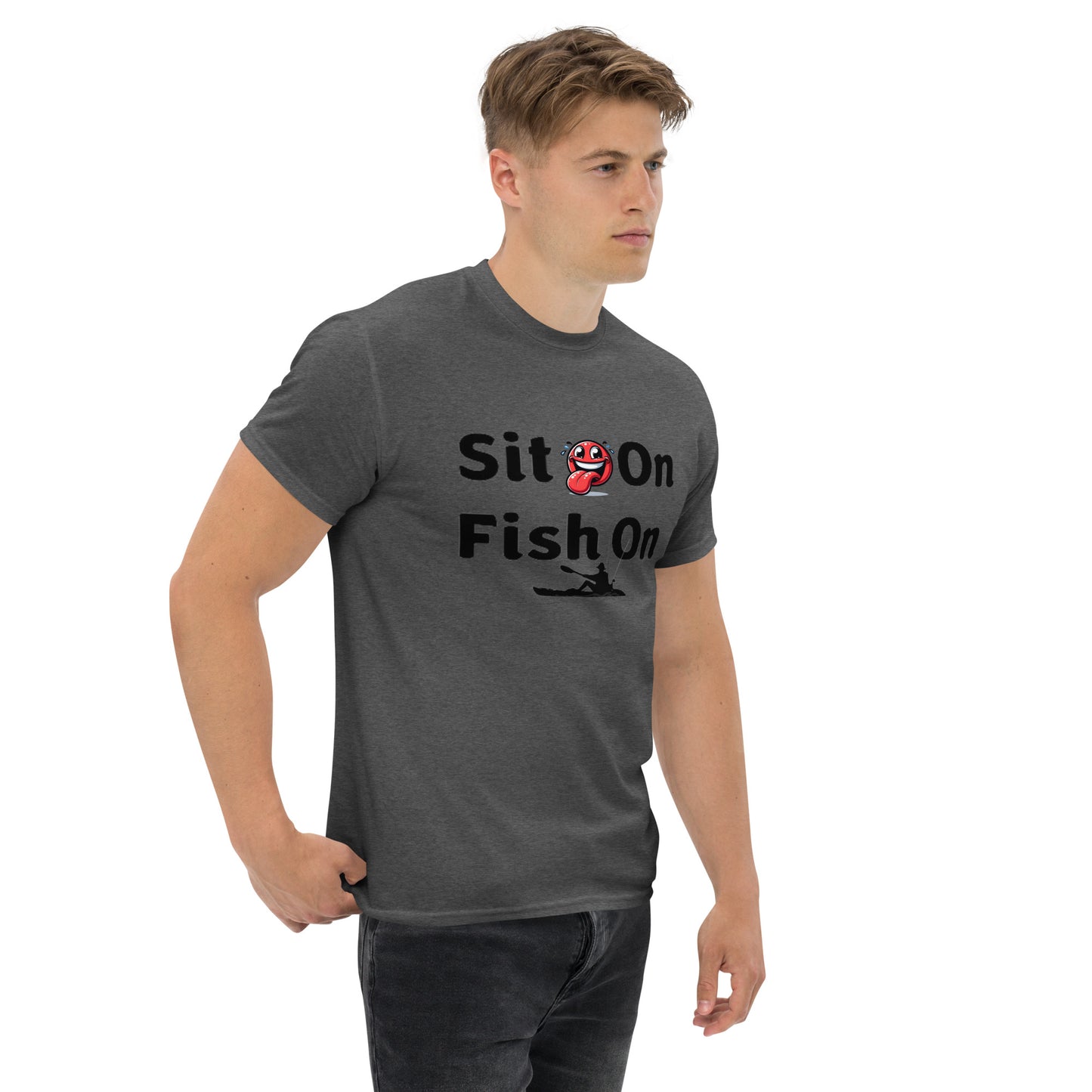 Sit-On Fish On Men's comfy tee